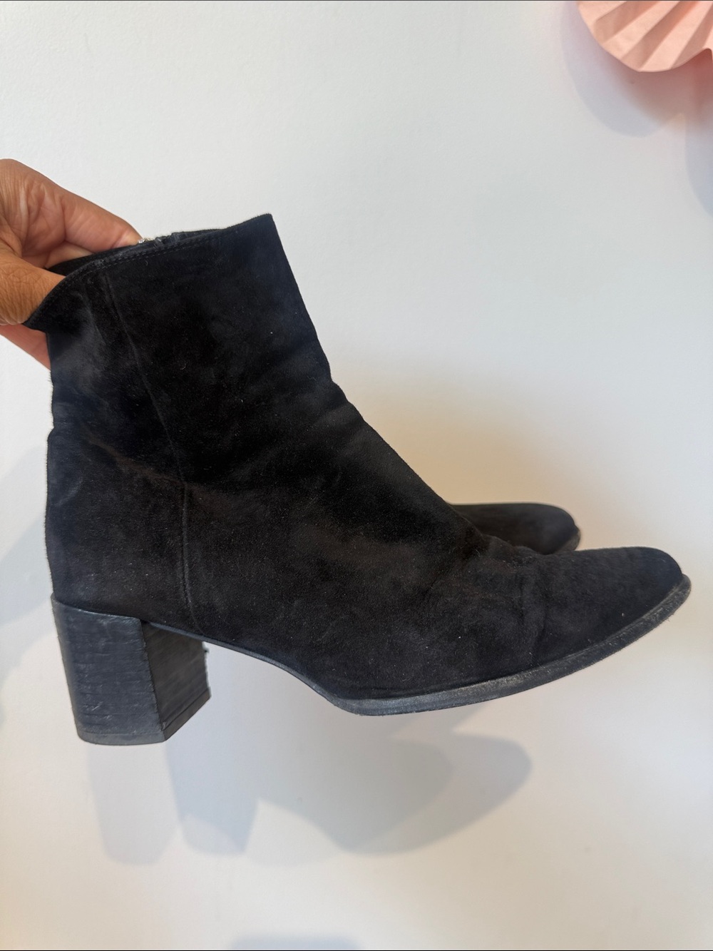 Margaux downtown boot in back  suede booties size 38/ 7.5-8
